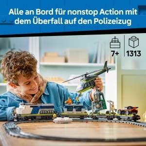 Set LEGO City - Politie si Hoti - Tren electric cu 6 minifigurine si accesorii - Img 3