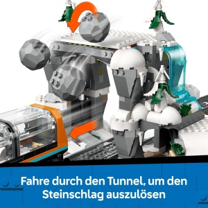 Set LEGO City Trains Arktis-Polarexpress 60470 - Ferngesteuert, 6 Minifiguri, 22 Gleissegmente - Img 5