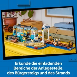 Set LEGO City Tramvai Clasic de Plaja 60506 cu 693 Piese, 5 Figurine - Img 5