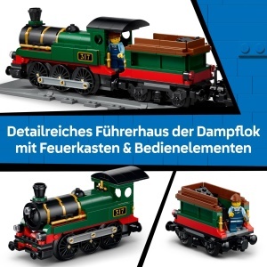 Set LEGO City Tren cu Aburi 60511 - 575 piese, 5 figurine, accesoriu statie - Img 4