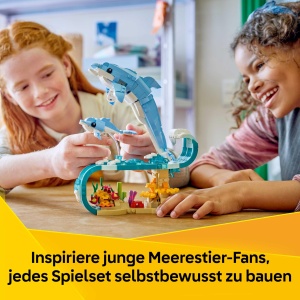 Set LEGO Creator 3-in-1 Meerestiere 31385 - Delfini, Seepferdchen, Krabbe - 542 piese - Img 6