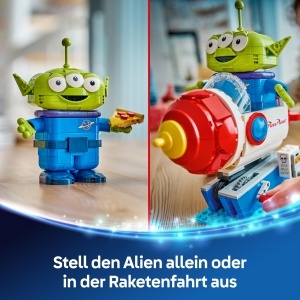 Set LEGO Disney Pixar Alien cu Raketa Pizza Planet, 714 piese, 3D - Img 6