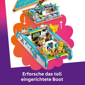 Set LEGO Friends Aventura cu Velierul 42664 Barca cu Panze 4 Minifigurine si 2 Delfini 685 Piese - Img 3