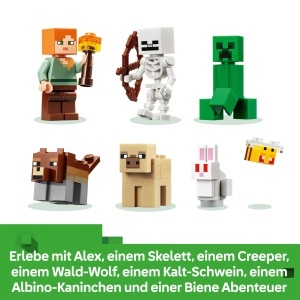 Set LEGO Minecraft - Erstes Abenteuer in der Noapte, 7 Figurine, 301 Piese - Img 3