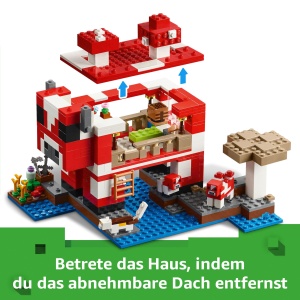 Set LEGO Minecraft Pilzkuh-Haus 21270 cu Steve, 500 piese, interactiv - Img 3