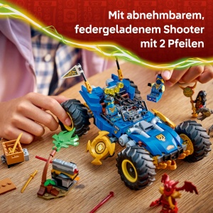 Set LEGO NINJAGO Jays Transformationsflitzer 2in1 cu 5 Minifiguri, 387 Piese - Img 4