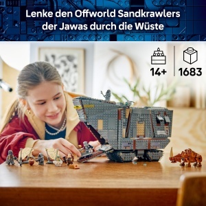 Set LEGO Star Wars 75453 Offworld Sandkrawler cu 5 Minifigurine si Grogu - Img 2