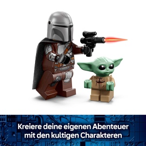 Set LEGO Star Wars Mandalorian si Grogu pe Speeder Bike - 58 piese, cadou pentru copii 6 - Img 5