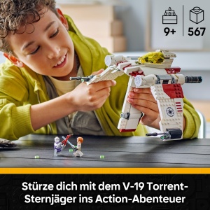 Set LEGO Star Wars V-19 Torrent - 567 piese, 3 minifigurine, joc creativ - Img 2