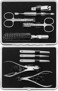 Set Manichiura si Pedichiura ZWILLING 10 Piese Negru Croco Design