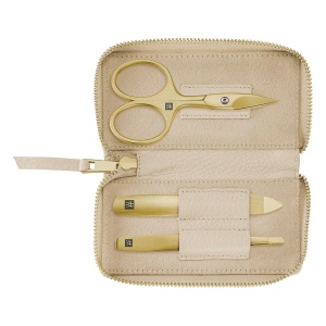 Set manichiura ZWILLING cu 3 piese, etui din piele bej