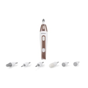 Set Manicure Orbegozo 5600, 5 viteze, 7 accesorii, culoare albaur roz