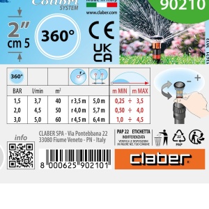 Set Micro-Sprinkler Claber pentru suprafete de pana la 50 m, 25 m furtun, consum redus de apa - Img 3