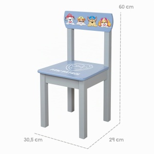 Set mobilier pentru copii Paw Patrol - 2 scaune masa, grialbastru, din lemn - Img 8