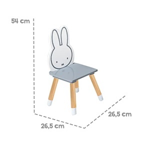 Set mobilier pentru copii Roba Miffy 2 scaune 1 masa MDF gri si alb - Img 13