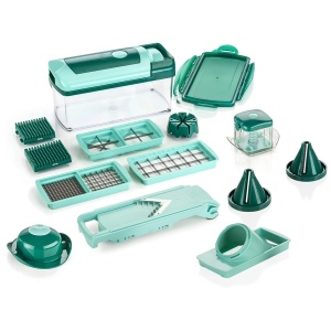 Set Nicer Dicer Fusion Julietti Genius 16 piese Mint verde, 26.5 x 11.5 x 14.5 cm