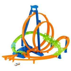Set Pista Hot Wheels - Crash-Rennen cu 5 Zone de Impact, Accelerare Motorizata, 1 Masinuta Inclusa - Img 4