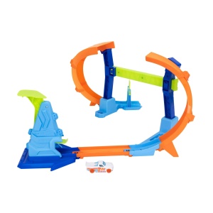 Set Pista Hot Wheels cu Looping Korkenzieher, Include Masinuta 164, Usor de Montat