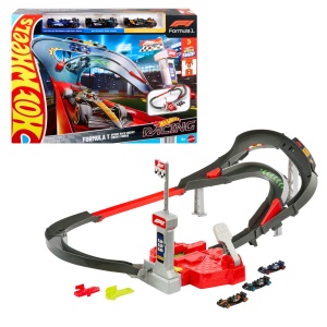 Set pista Hot Wheels Formula 1 cu 3 masini die-cast 164 - McLaren, Alpine, VCARB