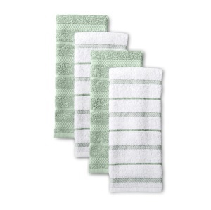 Set prosoape de bucatarie KitchenAid Albany, 4 bucati, 40,6 x 66 cm, verde