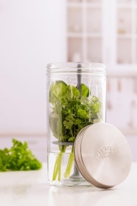 Set recipient pentru plante aromatice Kilner, 1 l, cu capac din inox si suport din silicon - Img 5