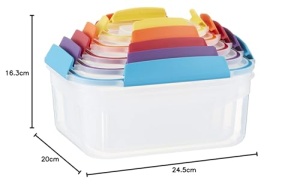 Set recipiente alimentare Joseph Joseph Nest Lock 5 piese etanse multicolore - Img 7