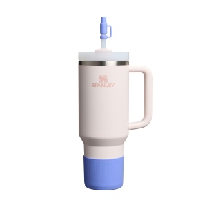 Set Silicon Protectie si Capac Strohla pentru Tumbler Stanley Quencher 1.2L - Hydrangea