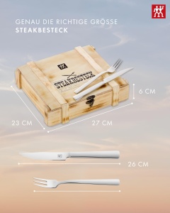 Set Steak ZWILLING 12 piese, pentru 6 persoane, inox, cutite si furculite - Img 8