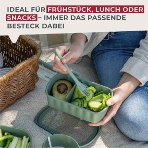Set tacamuri Fackelmann To Go 4 piese plastic rezistent verde ideal pentru calatorii si copii - Img 6