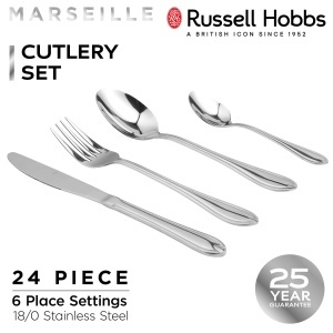 Set tacamuri Russell Hobbs RH02224EU7 Marseille, 24 piese, otel inoxidabil, pentru 6 persoane - Img 4