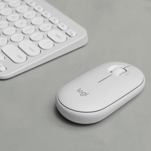 Set tastatura si mouse Logitech Pebble 2 Combo alb conectare multi-device - Img 3