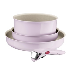 Set Tefal Ingenio Serenity L830S404 4 Piese Antiaderent Design Compact Pink Clay - Img 2