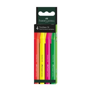 Set Textmarkere Faber-Castell 157774, 4 culori neon, grosime 0,3-1,0 mm