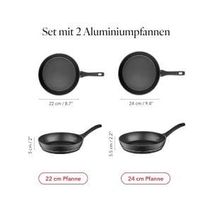 Set tigai Florina DELUX 2 piese Aluminiu Negru Antiaderent Compatibil Inductie - Img 2