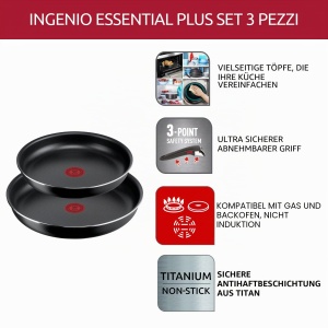 Set tigai Lagostina Ingenio Essential Plus, 3 piese, aluminiu, antiaderent, 24 si 28 cm - Img 6