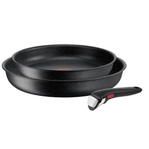 Set tigai Tefal Ingenio Black Stone L39990 3 piese maner detasabil antiaderente compatibile inductie
