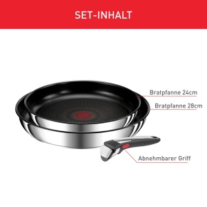 Set tigai Tefal Ingenio Preference On L97493 3 piese antiaderente maner detasabil compatibile inductie - Img 3