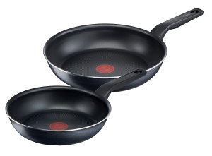 Set tigaie Tefal XL Force 2 piese, 24 si 28 cm, antiaderenta, negru