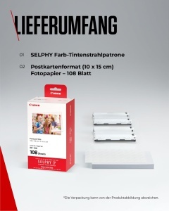 Set Tinte si Fotopapier Canon RP-108 pentru Imprimante Selphy, 2 Cartuse si 108 Foi 100x148mm - Img 7