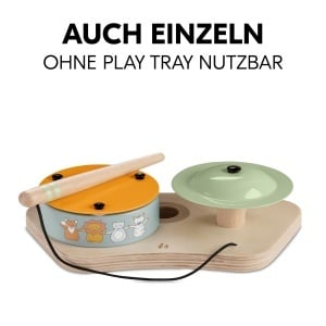 Set tobe pentru copii Hauck Play Drums S din lemn FSC pentru coordonare mana-ochi compatibil cu Play Tray - Img 7