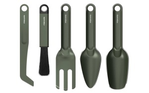 Set unelte pentru ingrijirea plantelor de interior Fiskars Urban Plant Care, 5 piese, otel inoxidabil, design compact, verde oliv, 1080778