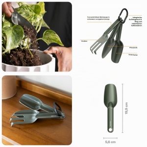 Set unelte pentru ingrijirea plantelor Fiskars Urban Plant Care, 3 piese, otel inoxidabil, oliv - Img 3