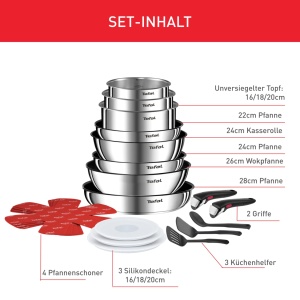 Set vase Tefal Ingenio Emotion L897SK 20 piese maner detasabil antiaderent Titanium 2X compatibil inductie - Img 3