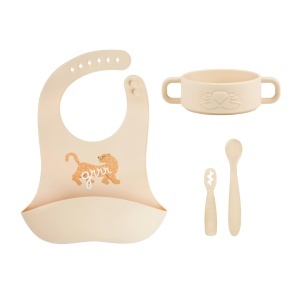 Set vesela pentru bebelusi Babymoov Mini Roar 4 piese silicon BPA-free spalat la masina