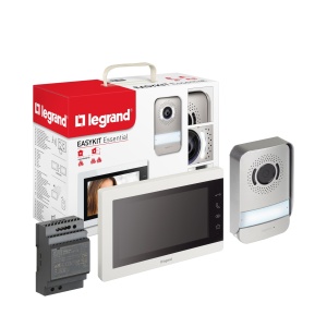 Set videointerfon Legrand EASYKIT 367915 monitor 7 inch camera cu unghi larg alb