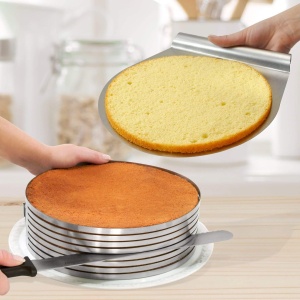 Set Zenker 7705 Patisserie pentru Taiere Torturi Inox O2628 cm cu Cutit si Suport - Img 2
