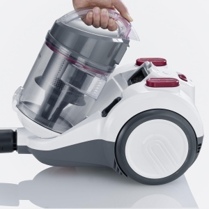 SEVERIN Aspirator ciclon fara sac, aspirator de podea pentru putere de aspirare constanta, aspirator fara sac, 800 W, raza de functionare 9 m, 79 dB, volum 2,1 L, alb-rosu-antracit, CY 7088 - Img 5