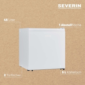 Severin KB 8884 Mini Frigider 45L Usa Reversibila Alb - Img 5