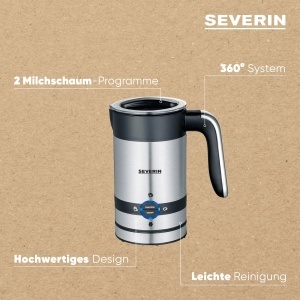 Severin SM 3584 Spumator Electric de Lapte 200 ml Design Negru Mat si Inox - Img 4