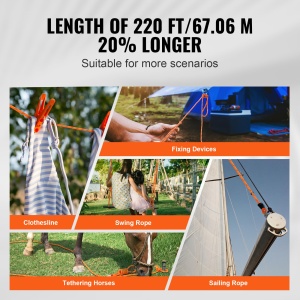 Sfoara din poliester VEVOR JLDL19-64, 34 inch, 220 feet, rezistenta 20000 lbs - Img 4